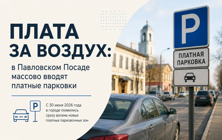 Плата за воздух: в Павловском Посаде массово вводят платные парковки Плата за воздух: в Павловском Посаде массово вводят платные парковки